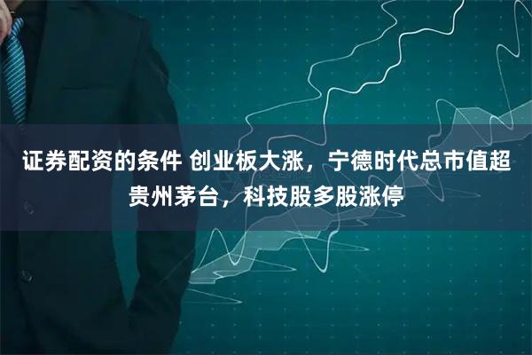 证券配资的条件 创业板大涨，宁德时代总市值超贵州茅台，科技股多股涨停